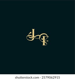 wedding logo initial bold concept design letter elegant and curvy style monogram JF