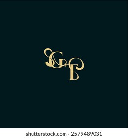 wedding logo initial bold concept design letter elegant and curvy style monogram GT