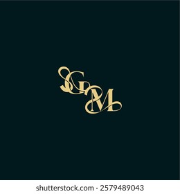 wedding logo initial bold concept design letter elegant and curvy style monogram GM