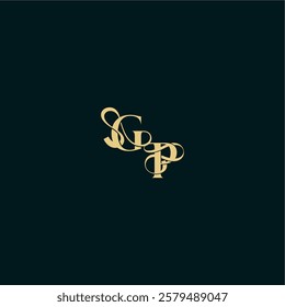 wedding logo initial bold concept design letter elegant and curvy style monogram GP