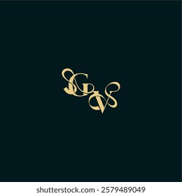 wedding logo initial bold concept design letter elegant and curvy style monogram GV