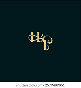 wedding logo initial bold concept design letter elegant and curvy style monogram HT