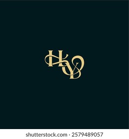 wedding logo initial bold concept design letter elegant and curvy style monogram HY