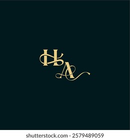 wedding logo initial bold concept design letter elegant and curvy style monogram HA