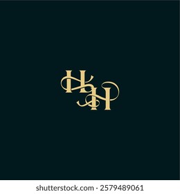 wedding logo initial bold concept design letter elegant and curvy style monogram HH