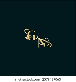 wedding logo initial bold concept design letter elegant and curvy style monogram GN