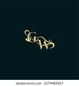 wedding logo initial bold concept design letter elegant and curvy style monogram GW