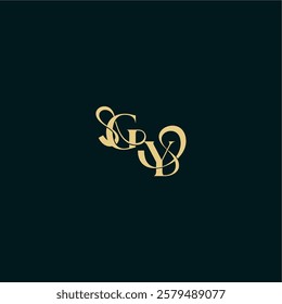 wedding logo initial bold concept design letter elegant and curvy style monogram GY