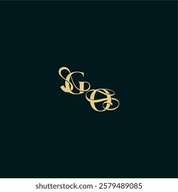 wedding logo initial bold concept design letter elegant and curvy style monogram GO