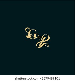 wedding logo initial bold concept design letter elegant and curvy style monogram GZ