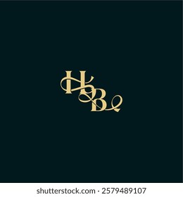 wedding logo initial bold concept design letter elegant and curvy style monogram HB