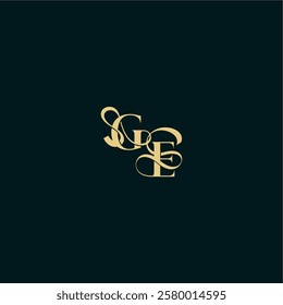 wedding logo initial bold concept design letter elegant and curvy style monogram GE