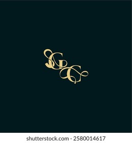 wedding logo initial bold concept design letter elegant and curvy style monogram GC