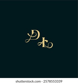 wedding logo initial DL elegant and curvy style monogram bold concept design letter