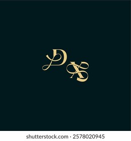 wedding logo initial DX elegant and curvy style monogram bold concept design letter