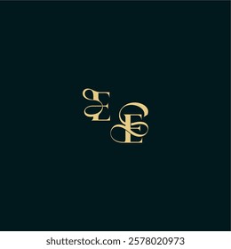 wedding logo initial EE elegant and curvy style monogram bold concept design letter