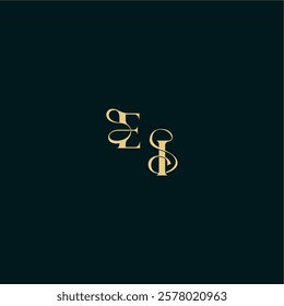 wedding logo initial EI elegant and curvy style monogram bold concept design letter