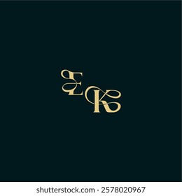 wedding logo initial EK elegant and curvy style monogram bold concept design letter