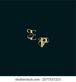 wedding logo initial EP elegant and curvy style monogram bold concept design letter