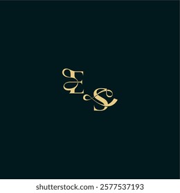 wedding logo initial ES elegant and curvy style monogram bold concept design letter