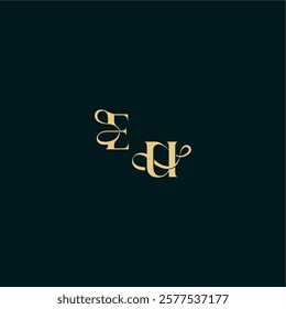 wedding logo initial EU elegant and curvy style monogram bold concept design letter