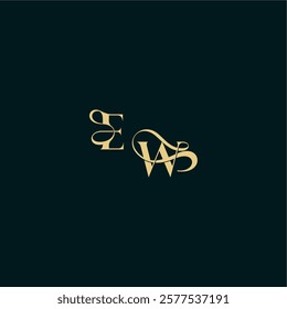 wedding logo initial EW elegant and curvy style monogram bold concept design letter