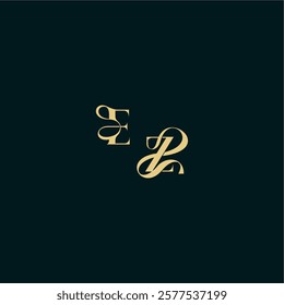 wedding logo initial EZ elegant and curvy style monogram bold concept design letter