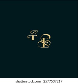 wedding logo initial FE elegant and curvy style monogram bold concept design letter