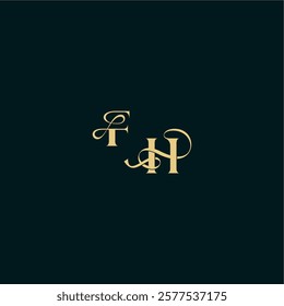 wedding logo initial FH elegant and curvy style monogram bold concept design letter