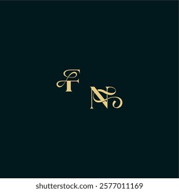 wedding logo initial FN elegant and curvy style monogram bold concept design letter