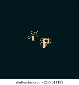 wedding logo initial FP elegant and curvy style monogram bold concept design letter