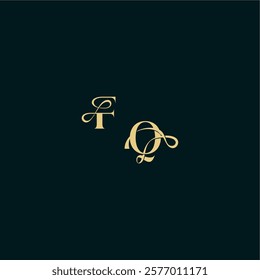 wedding logo initial FQ elegant and curvy style monogram bold concept design letter