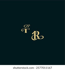 wedding logo initial FR elegant and curvy style monogram bold concept design letter