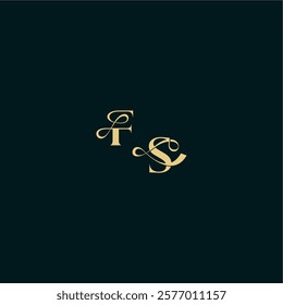 wedding logo initial FS elegant and curvy style monogram bold concept design letter