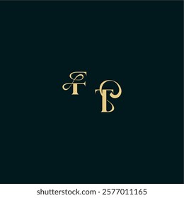 wedding logo initial FT elegant and curvy style monogram bold concept design letter