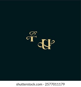 wedding logo initial FU elegant and curvy style monogram bold concept design letter