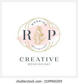 Logotipo de boda monograma R y P ( Nombre inicial )