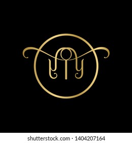 wedding logo monogram two curly letters stock vector royalty free 1404207164