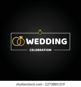 Wedding logo with rings symbol