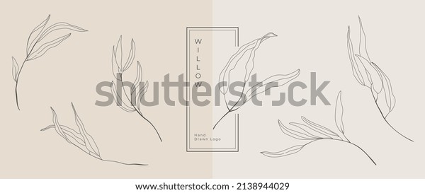 Wedding logo vector template. Botanical and\
floral logo element. Borders and dividers frame set. Hand drawn\
leaves branch, herb,flower, rose. Beauty and fashion frame design\
for logo and\
invitation.\
