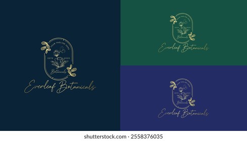 Wedding logos, botanical logo, floral frame for labels, hand drawn elegant, delicate and minimalist monogram collection. Botanical vector design