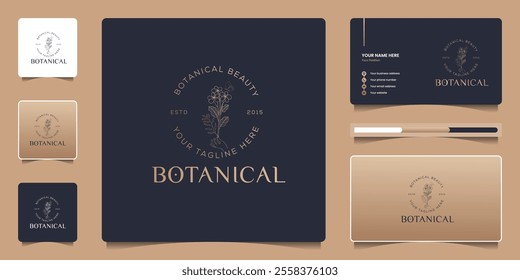 Wedding logos, botanical logo, floral frame for labels, hand drawn elegant, delicate and minimalist monogram collection. Botanical vector design