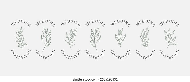 Logotipos de bodas, colección de monogramas delicados y elegantes a mano