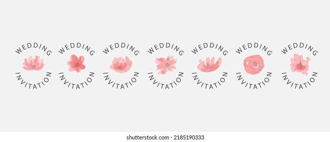 Wedding logos, hand drawn elegant, delicate monogram collection