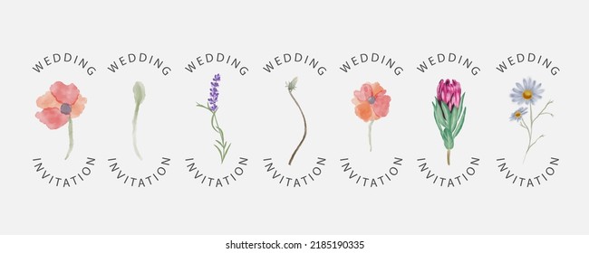 Logotipos de bodas, colección de monogramas delicados y elegantes a mano
