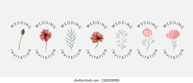 Logotipos de bodas, colección de monogramas delicados y elegantes a mano
