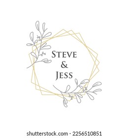 Wedding logos, hand drawn elegant, delicate monogram 