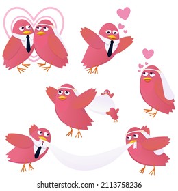 Wedding love bird collection (cut out)