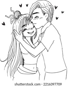 Wedding Love Couple Cartoon Doodle Kawaii Anime Coloring Page Cute Illustration Drawing Clipart Character Chibi Manga Comics