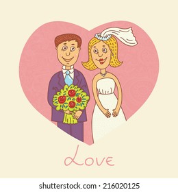 wedding love doodle vector